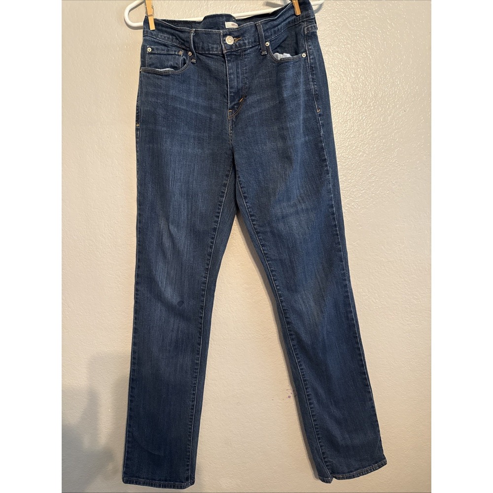 Levi's 505 Straight Leg Women's Jeans Size 8L (W29 L34) Med. Dark Wash Stretch